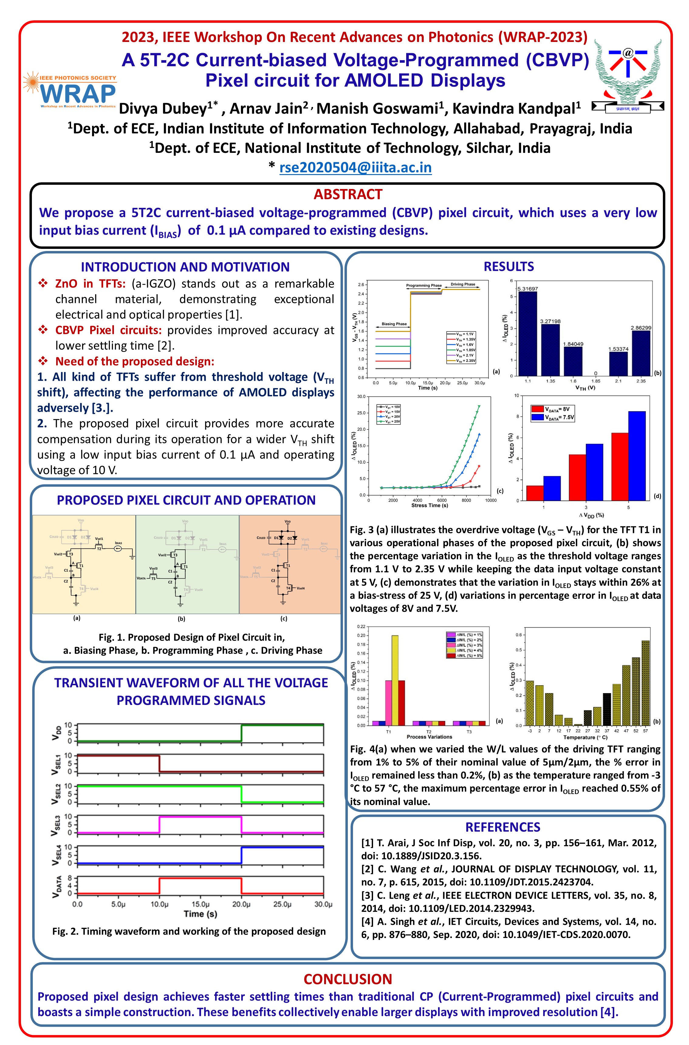 A 5T-2C Current-biased Voltage-Programmed (CBVP) Pixel circuit for AMOLED Displays